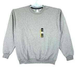Athletic Works Men's Fleece Gray Crew Sweatshirt L (42-44) Moisture Wicking NWT